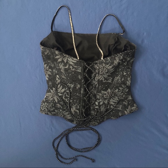 VTG 90s Sparkly Corset Style Disco Top β¨β¨ - Picture 3 of 7